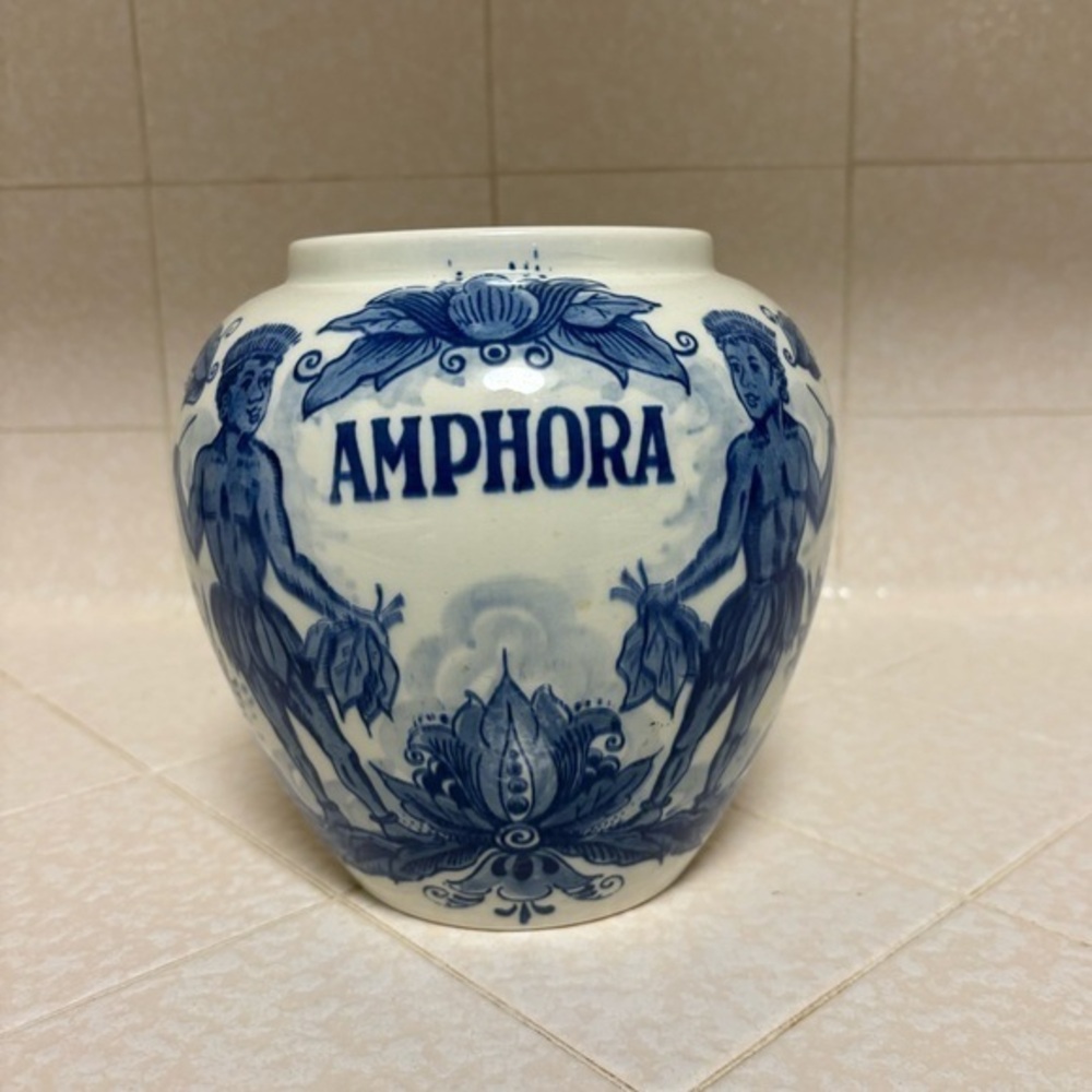 Tobacco Jar Vase Replica Douwe Egbert Blue Holland Amphora COA Holland